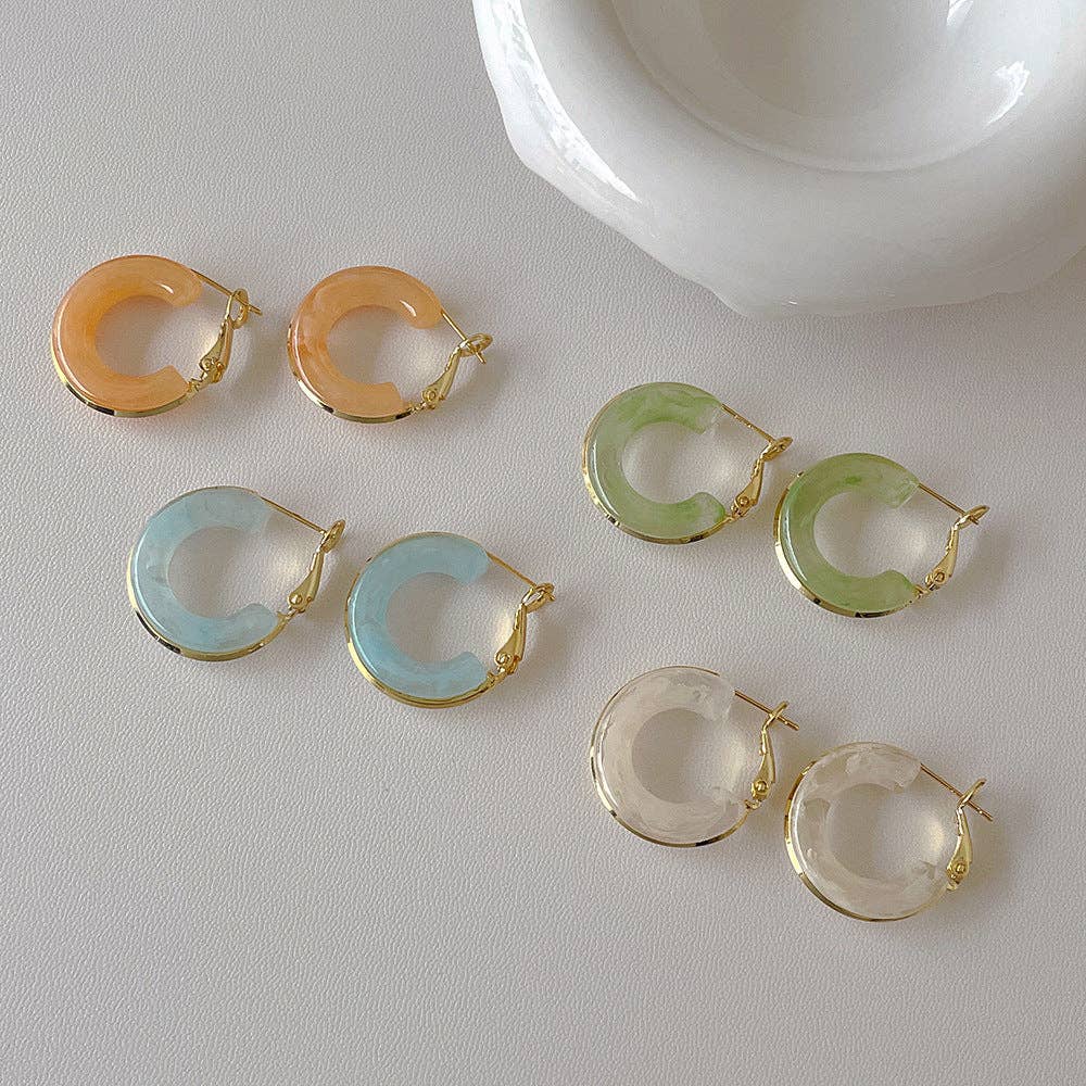 Candy Color Metal Hoop Earrings