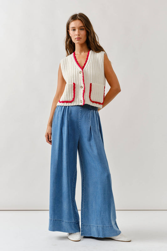 Smocked Waist Super Soft Wide-Leg Pants