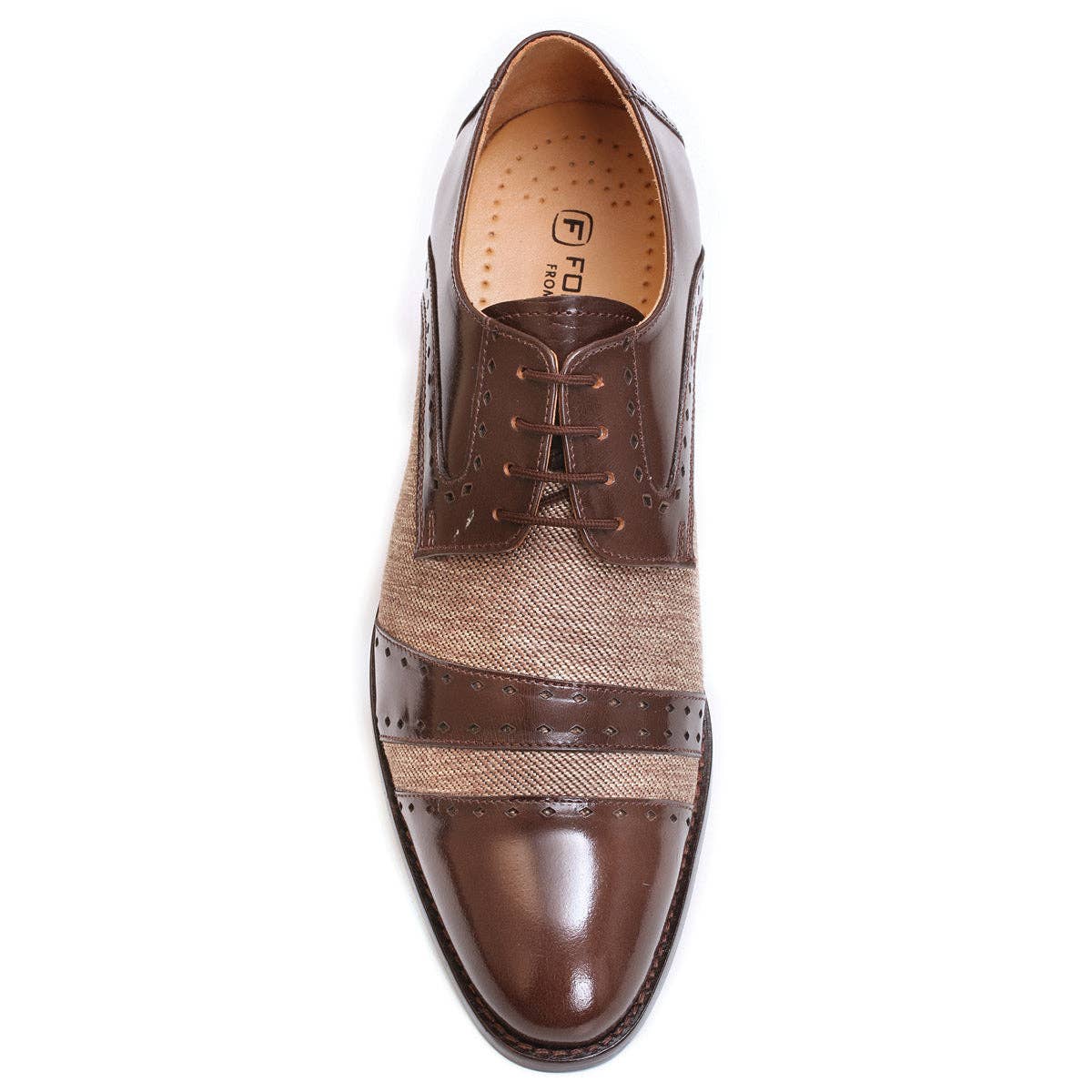 Leather Textile Derby Style Men Dress Shoes