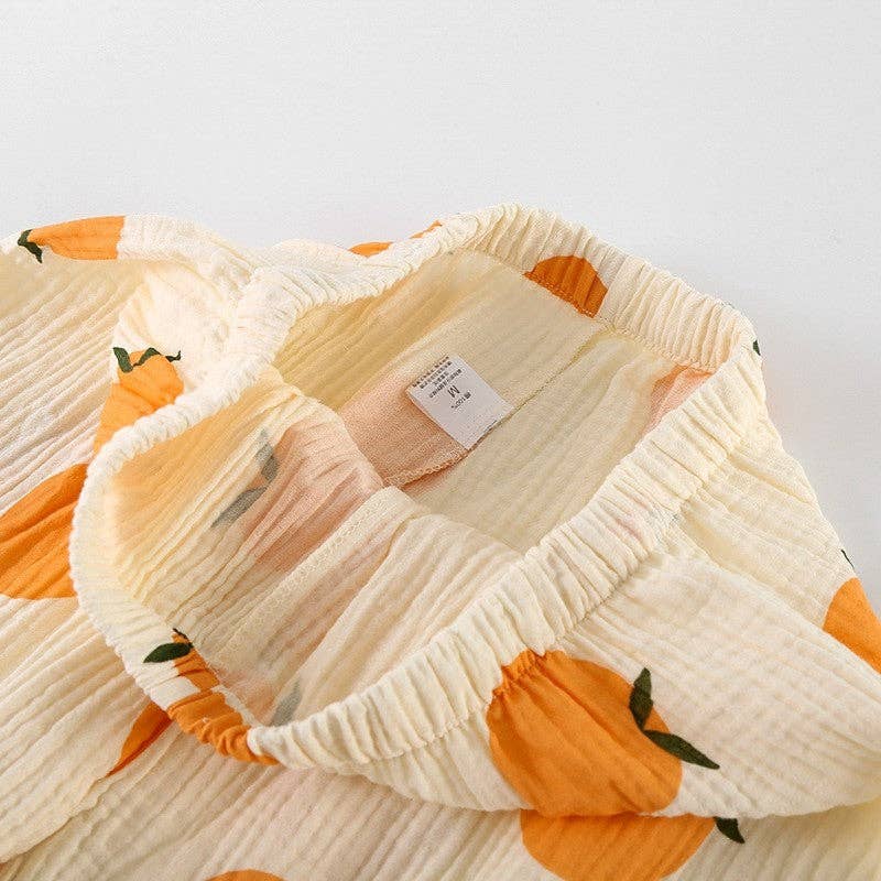 Fruit And Gingham Print Pajama Set