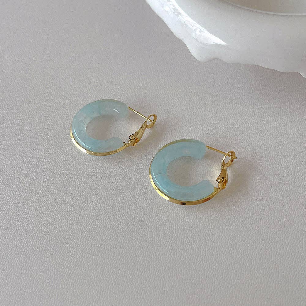 Candy Color Metal Hoop Earrings