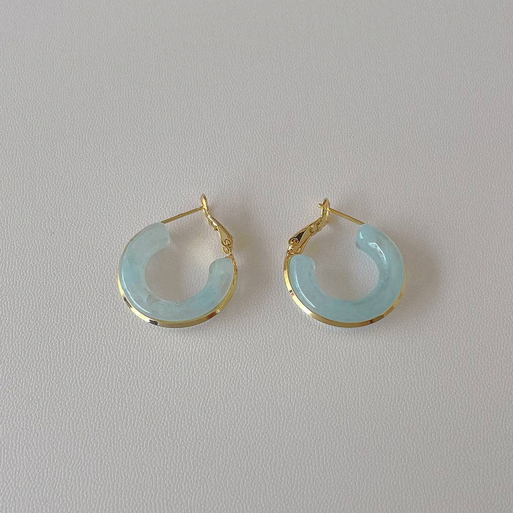 Candy Color Metal Hoop Earrings