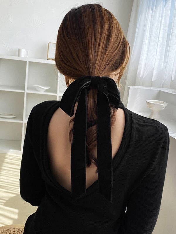 Vintage Bow Ribbon Scrunchie