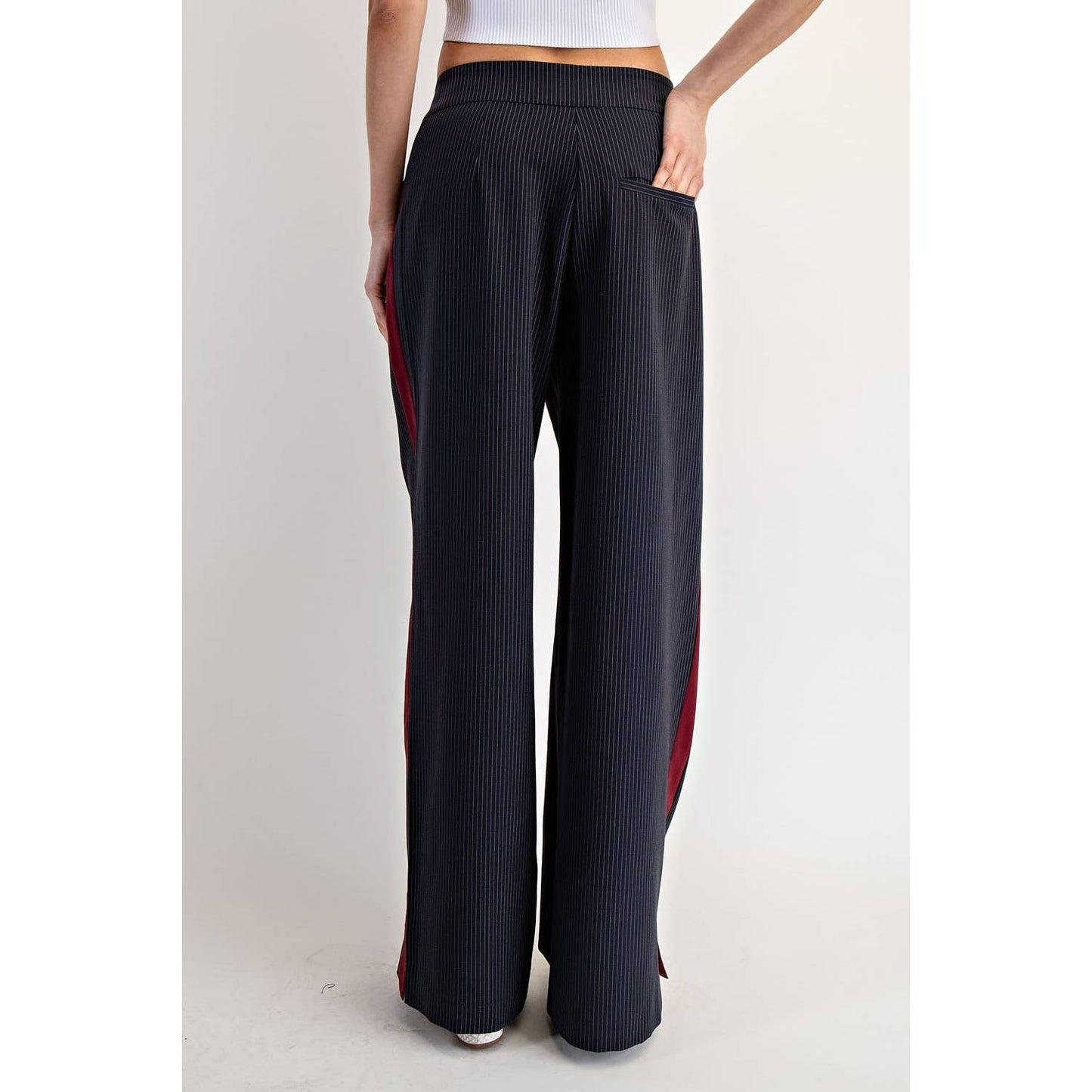 Straight Leg Pinstripe Track Pants