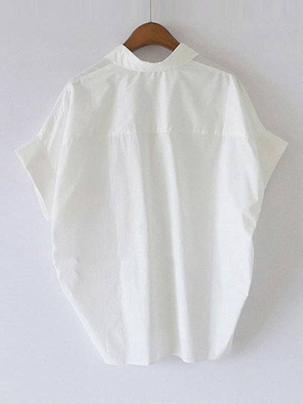 Casual Collar Batwing Top