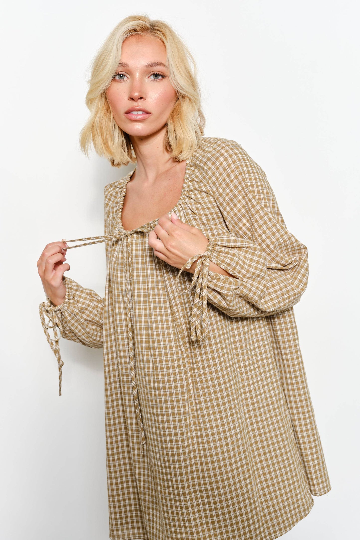 KARA PLAID MINI DRESS