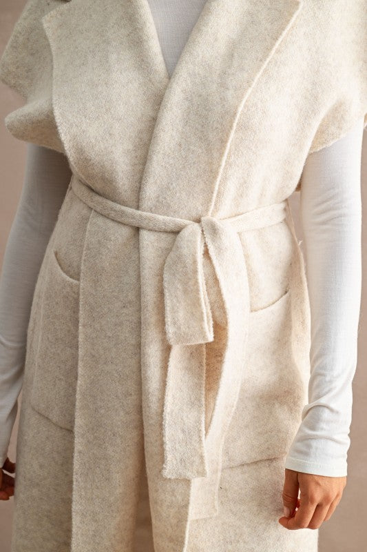 Knitted Vest Long Coat