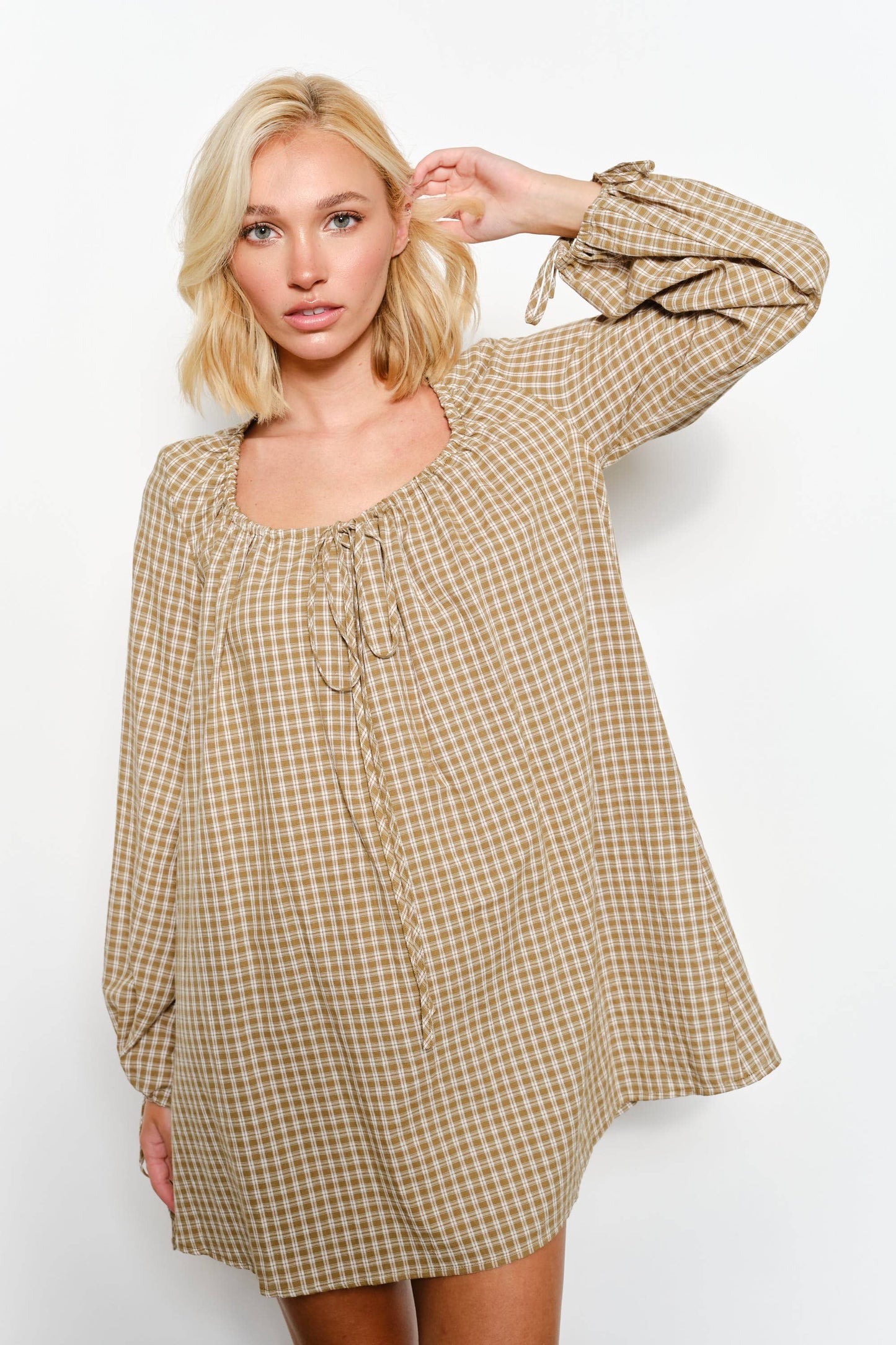 KARA PLAID MINI DRESS