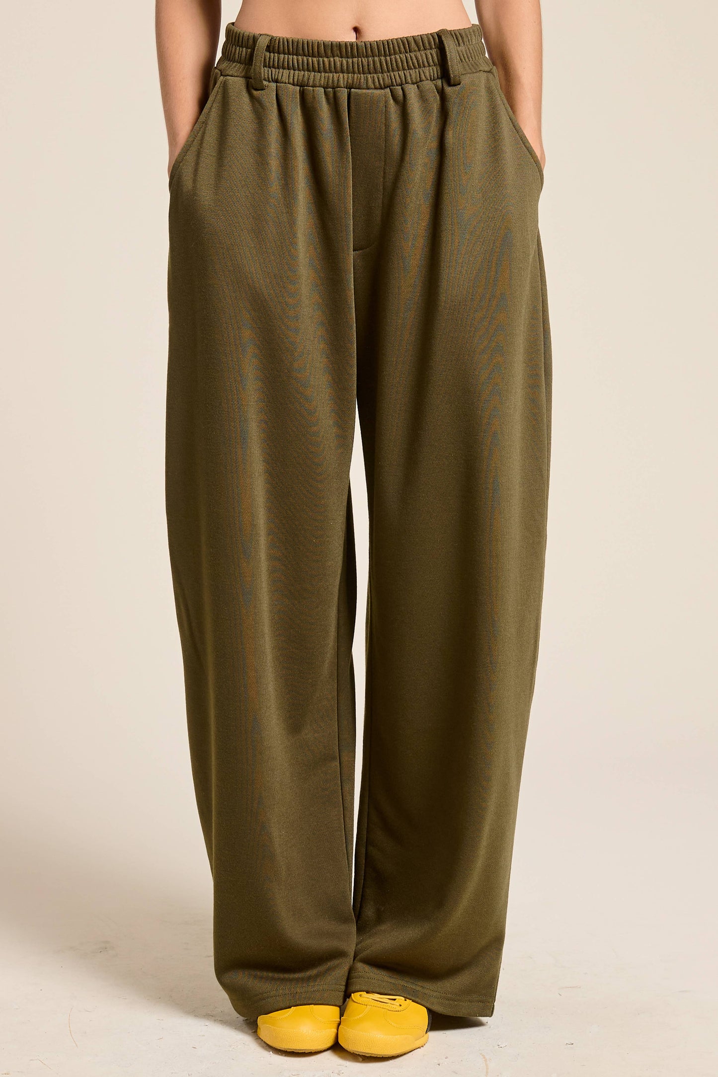 Tailored Wide Leg Knit Sweatpants