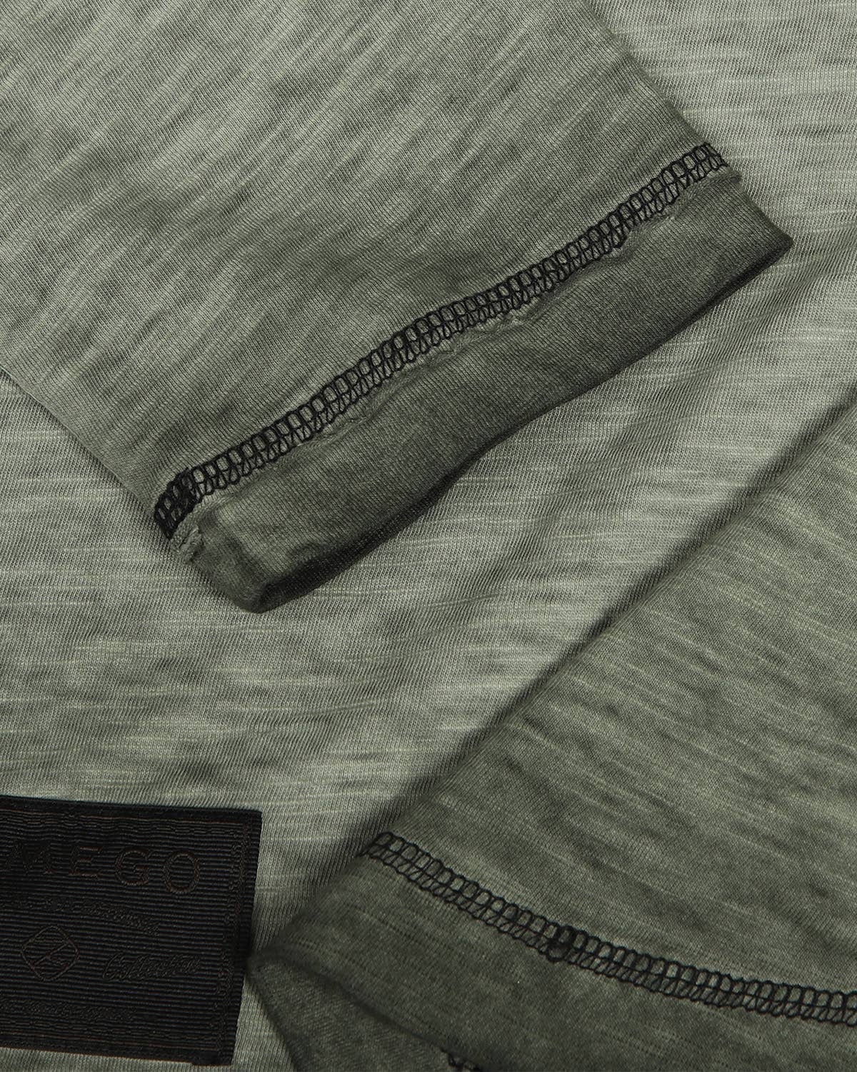 Men's Long Sleeve Crew Neck Vintage Garment Wash T-Shirt