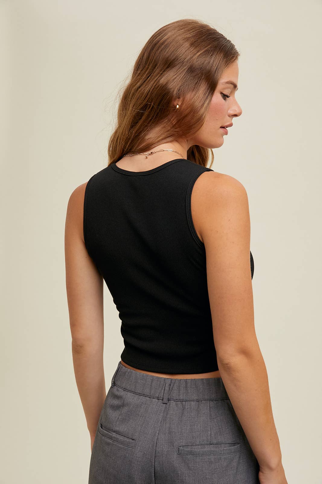 RIBBED PADDED BRA TANK TOP