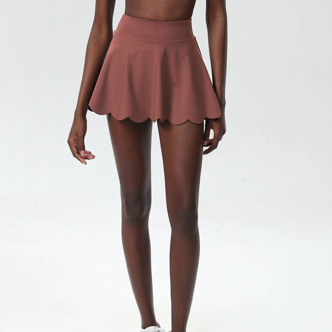 Lycra Quick-Dry Scalloped Tennis Skirt