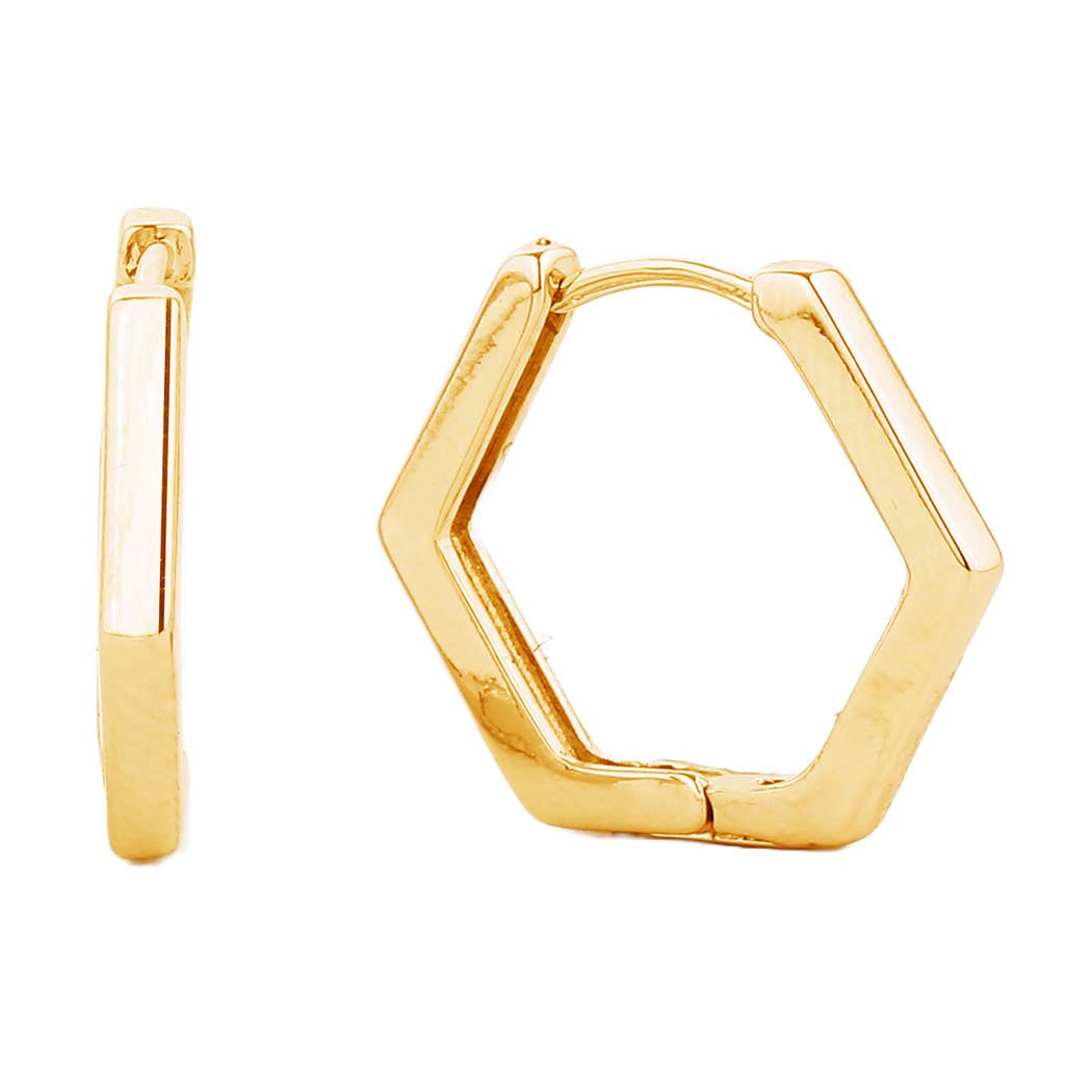 Hexagon Hoop Earrings