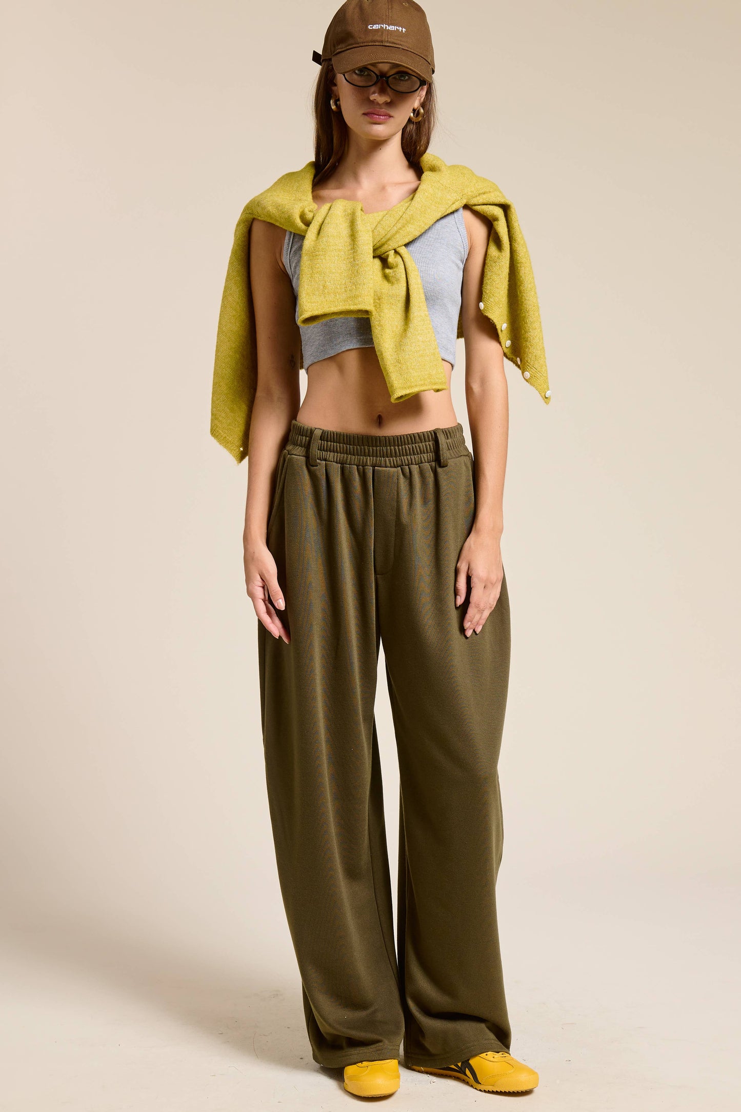 Tailored Wide Leg Knit Sweatpants
