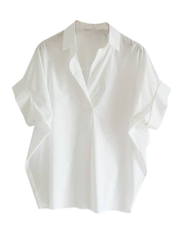 Casual Collar Batwing Top