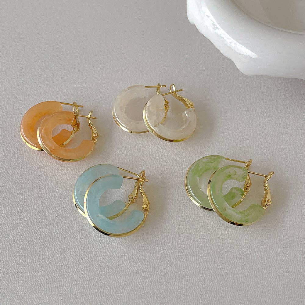 Candy Color Metal Hoop Earrings