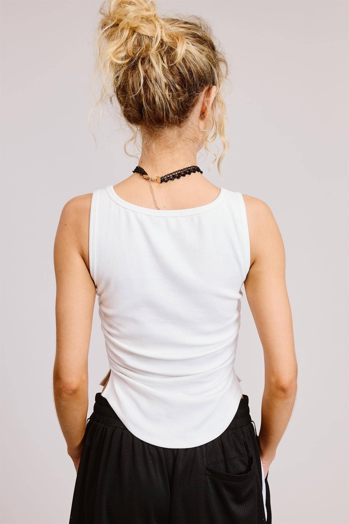 Ruched Ribbed Tank Top