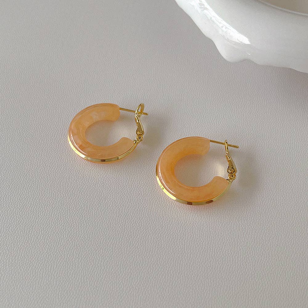 Candy Color Metal Hoop Earrings