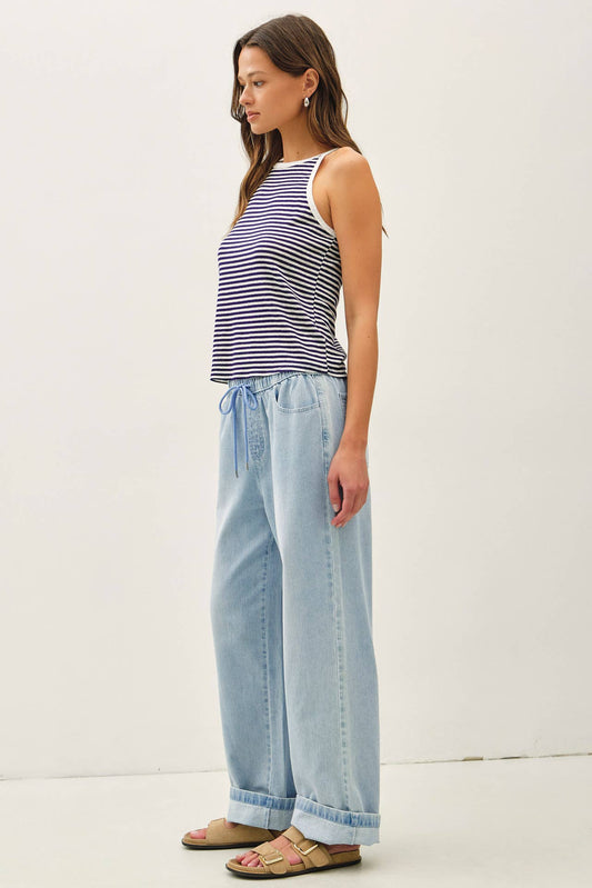 ULTRA COMFY WIDE LEG DENIM PANT