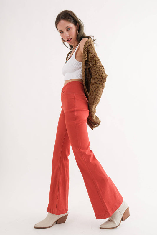 Orange Bell Bottom Jeans