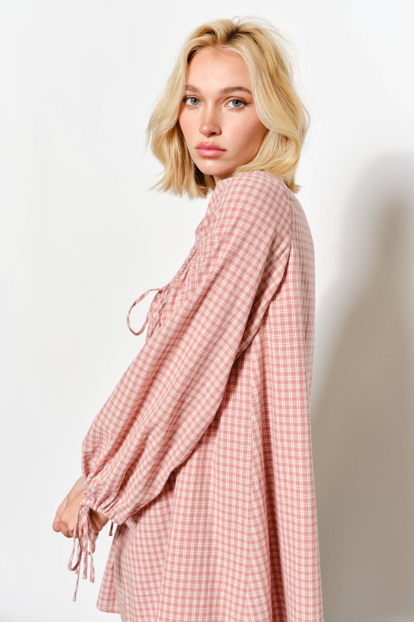 KARA PLAID MINI DRESS