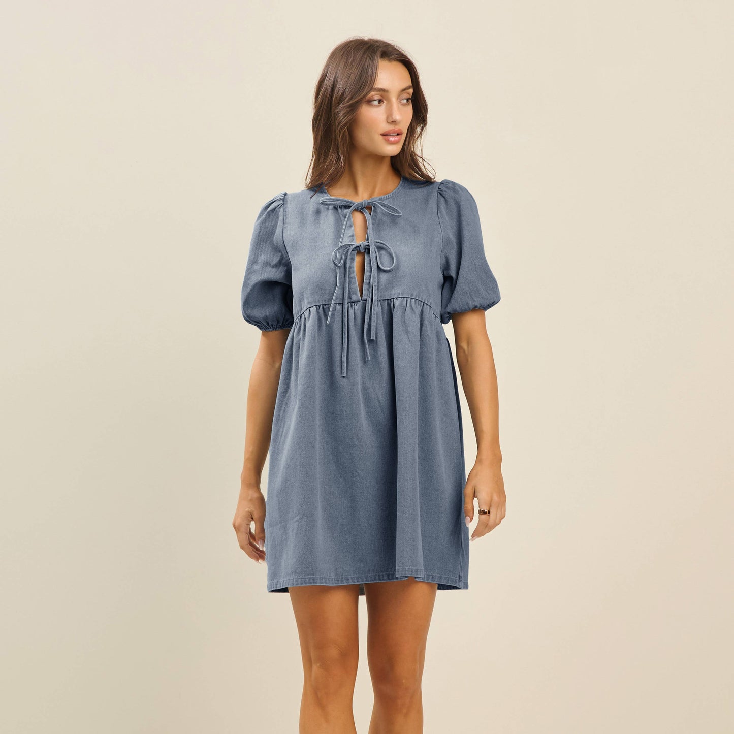 Denim babydoll dress