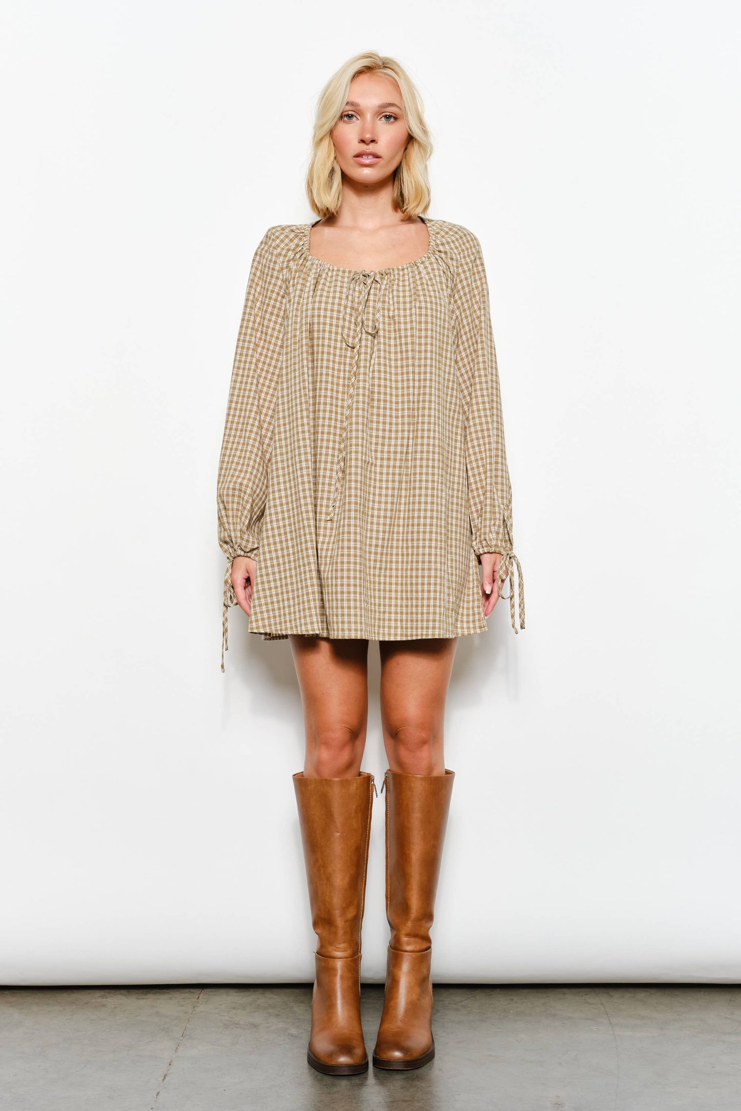 KARA PLAID MINI DRESS