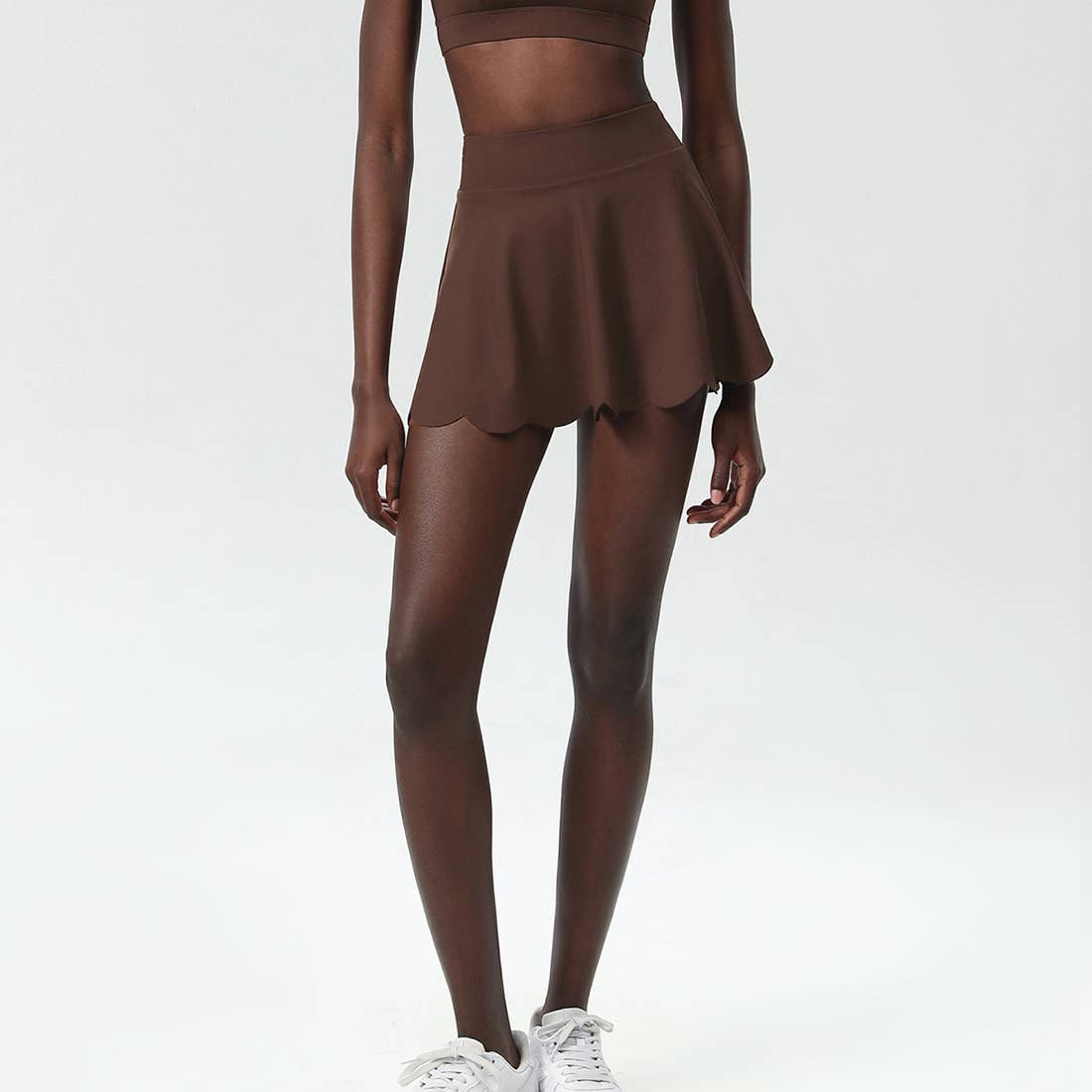 Lycra Quick-Dry Scalloped Tennis Skirt