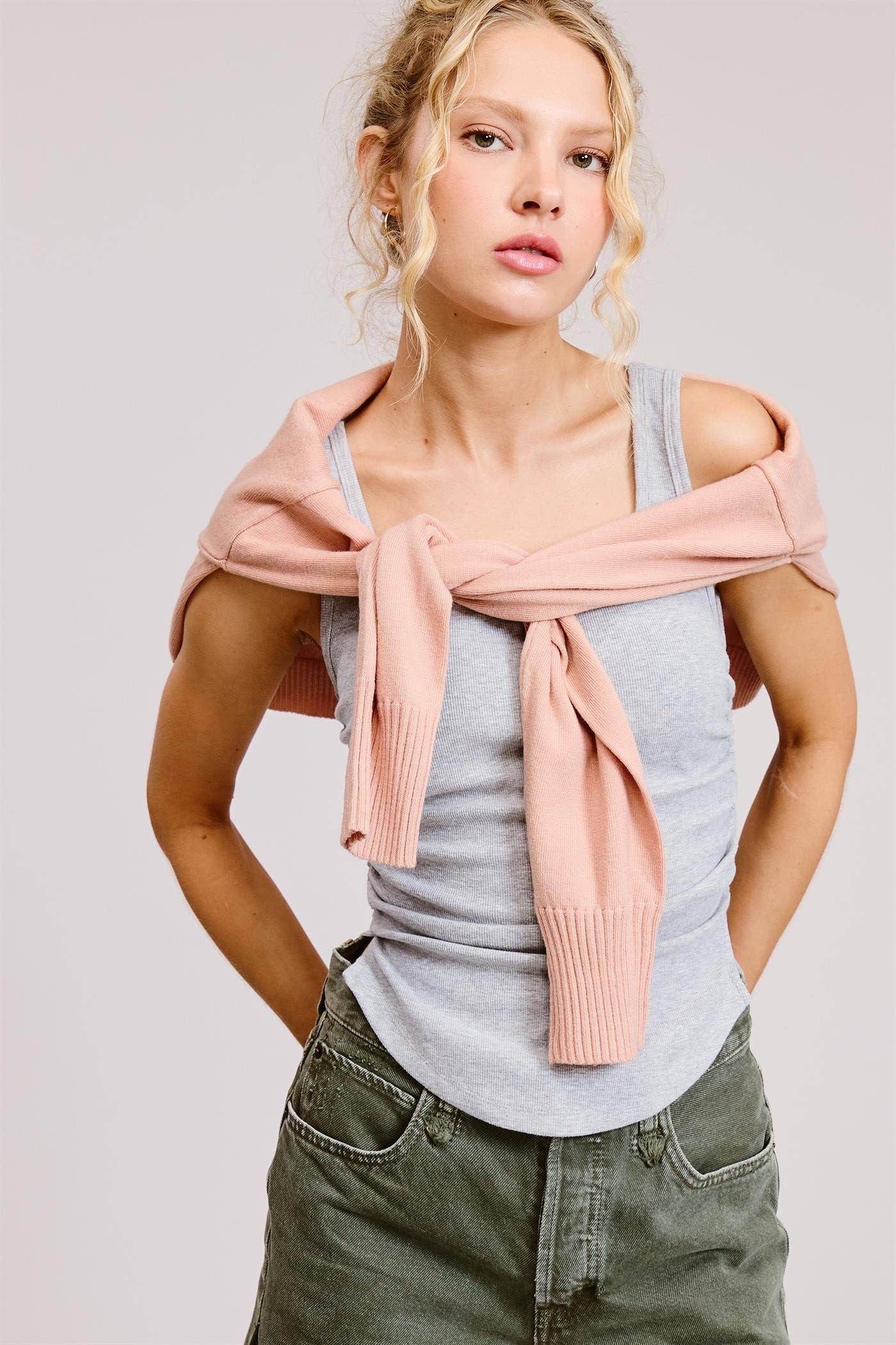 Ruched Ribbed Tank Top