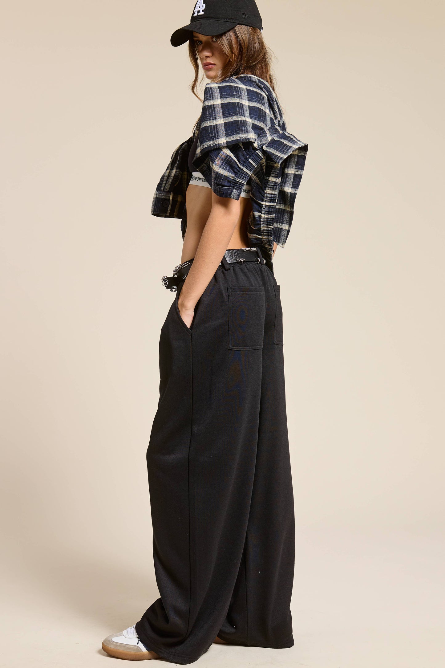 Tailored Wide Leg Knit Sweatpants