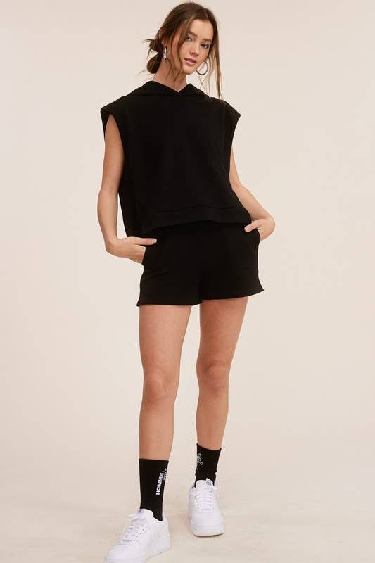 Hoodie Top and Shorts Matching Set