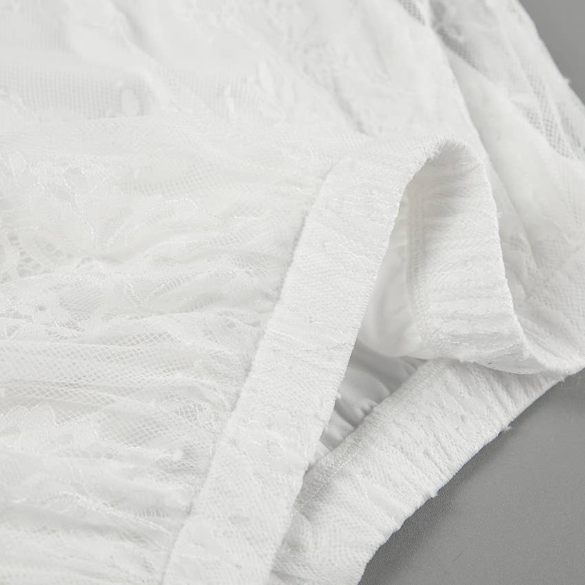 See-Through White Lace Maxi Skirt