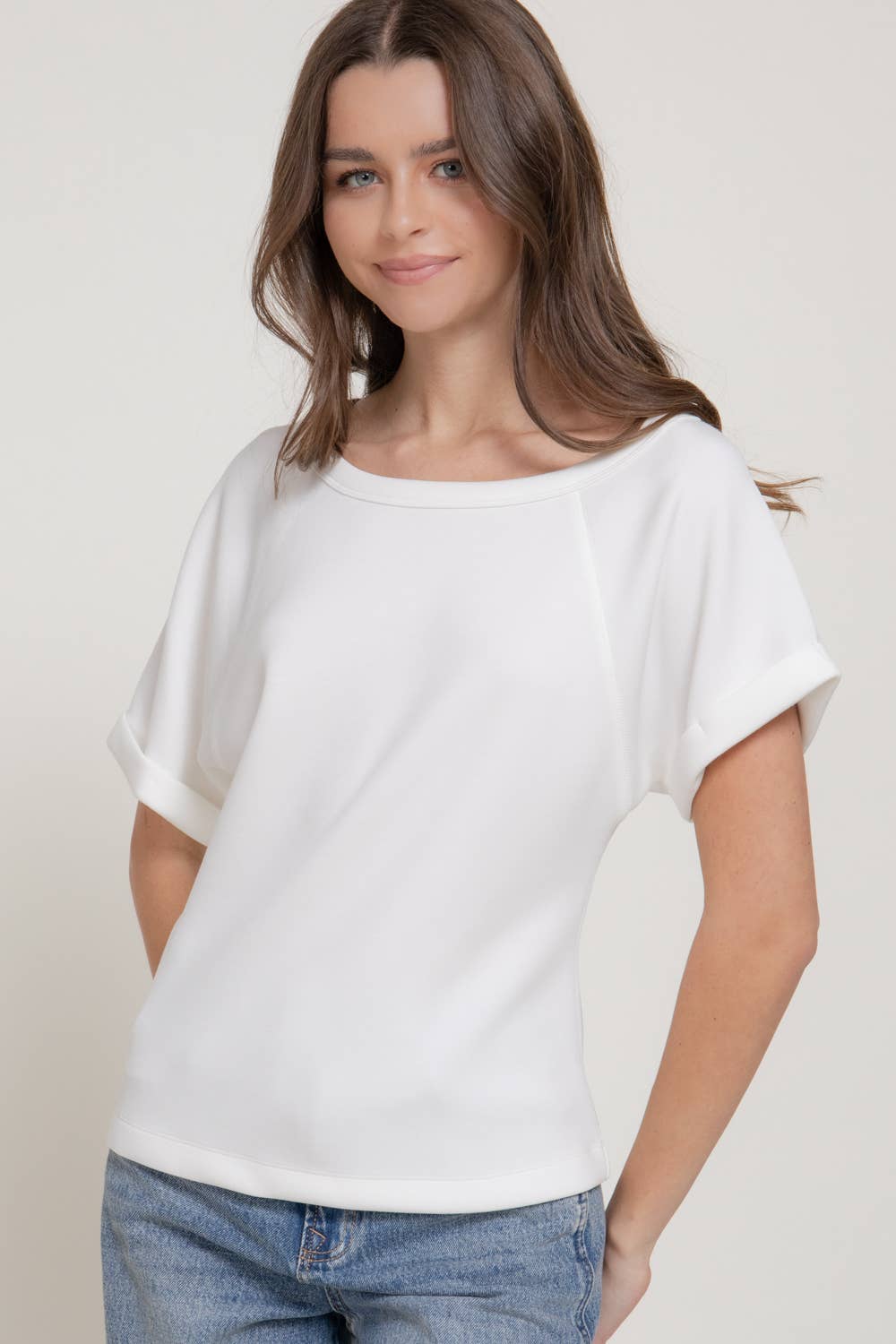 Off-Shoulder Modal Scuba Top