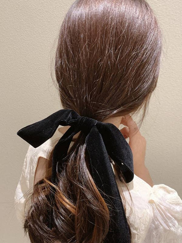 Vintage Bow Ribbon Scrunchie