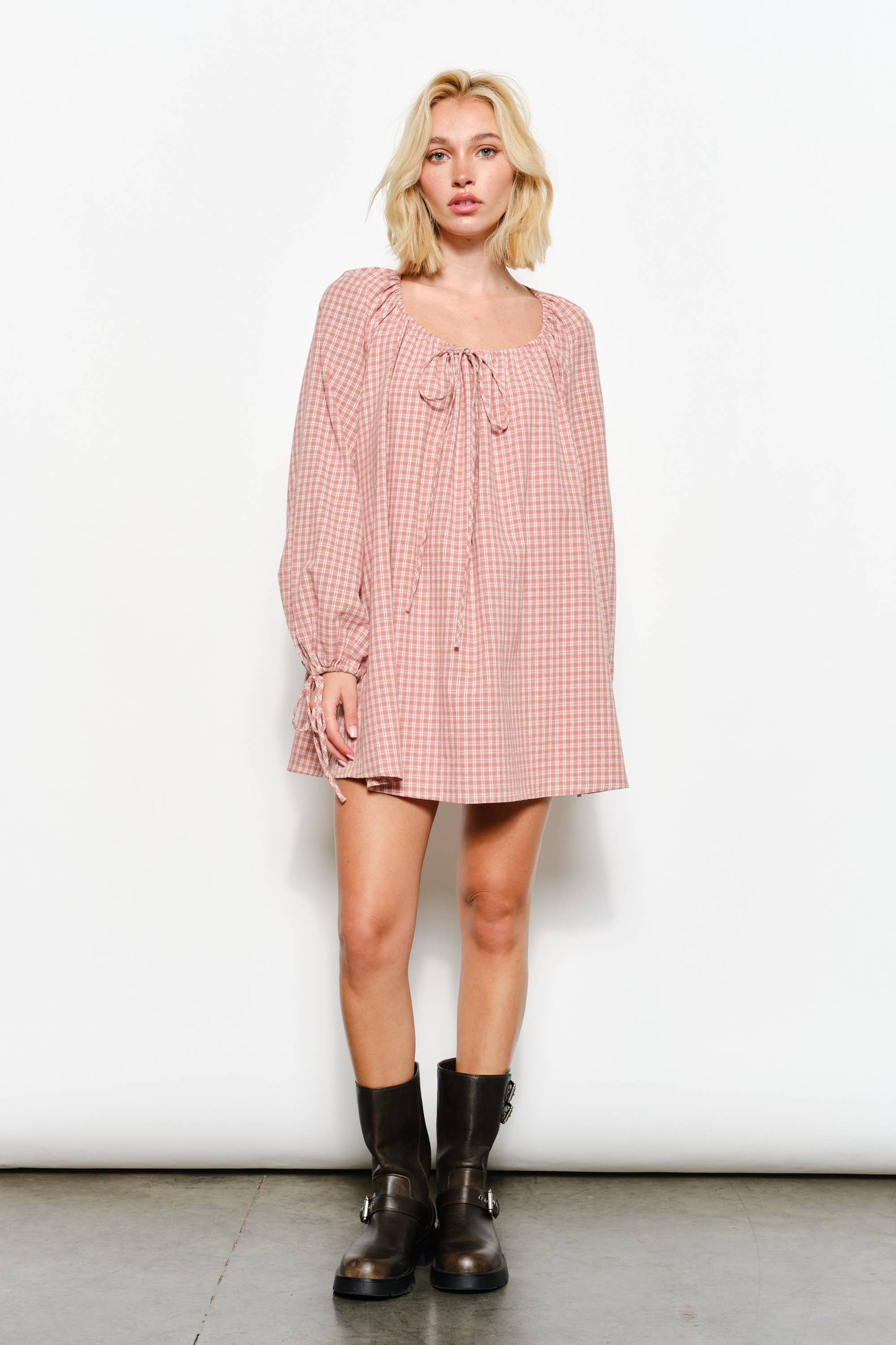 KARA PLAID MINI DRESS