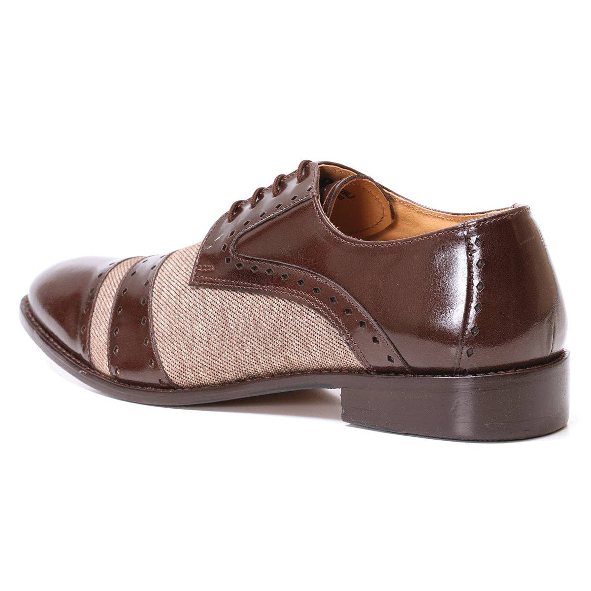 Leather Textile Derby Style Men Dress Shoes