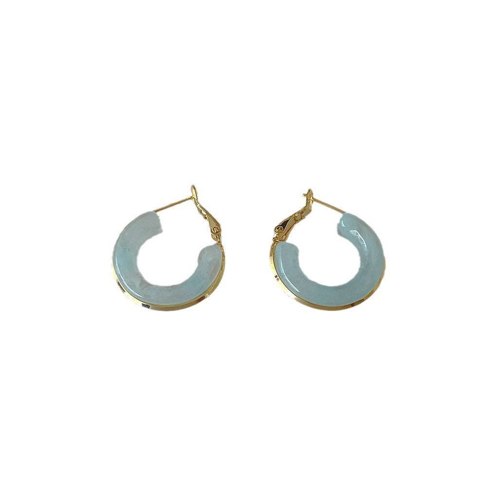 Candy Color Metal Hoop Earrings