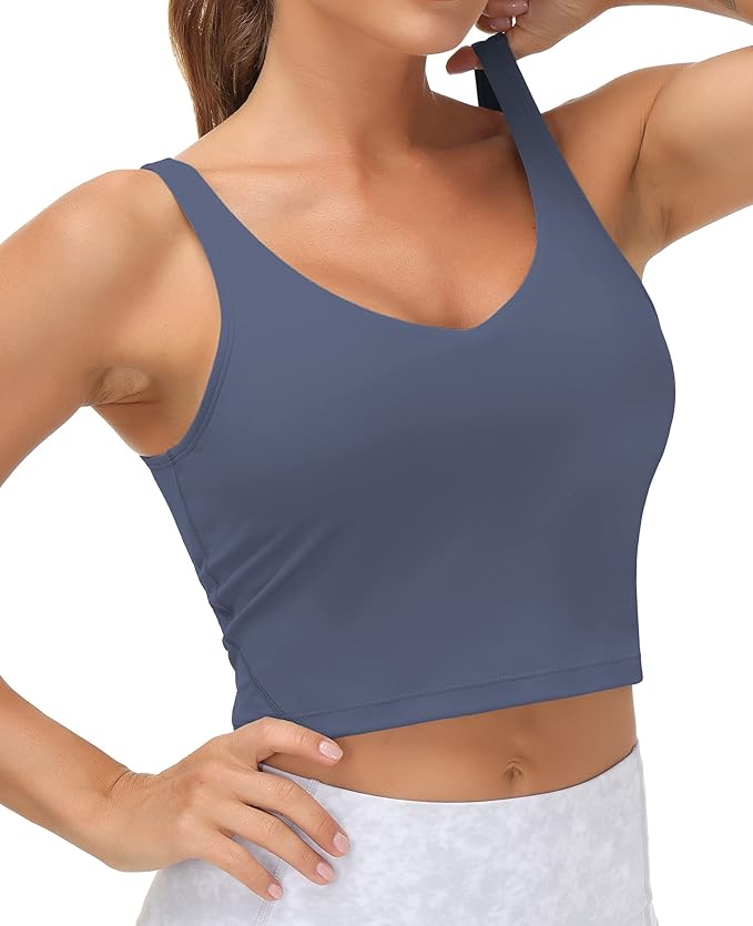 Womens' Sports Bra Longline Wirefree Padded with Medium Support
