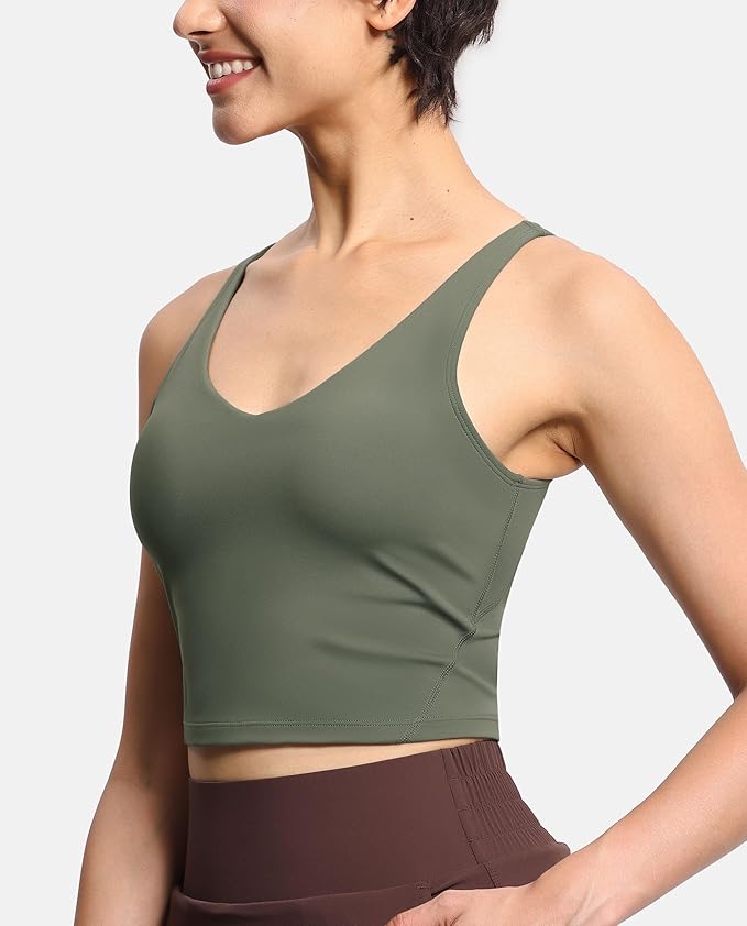 Womens' Sports Bra Longline Wirefree Padded with Medium Support