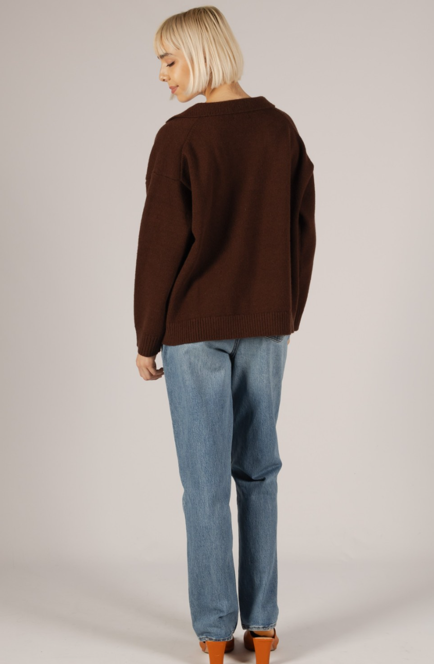 Oversized Split Collar Sweater