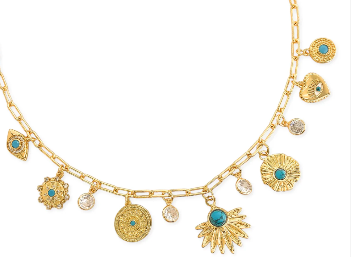 Turquoise Charm Neclace