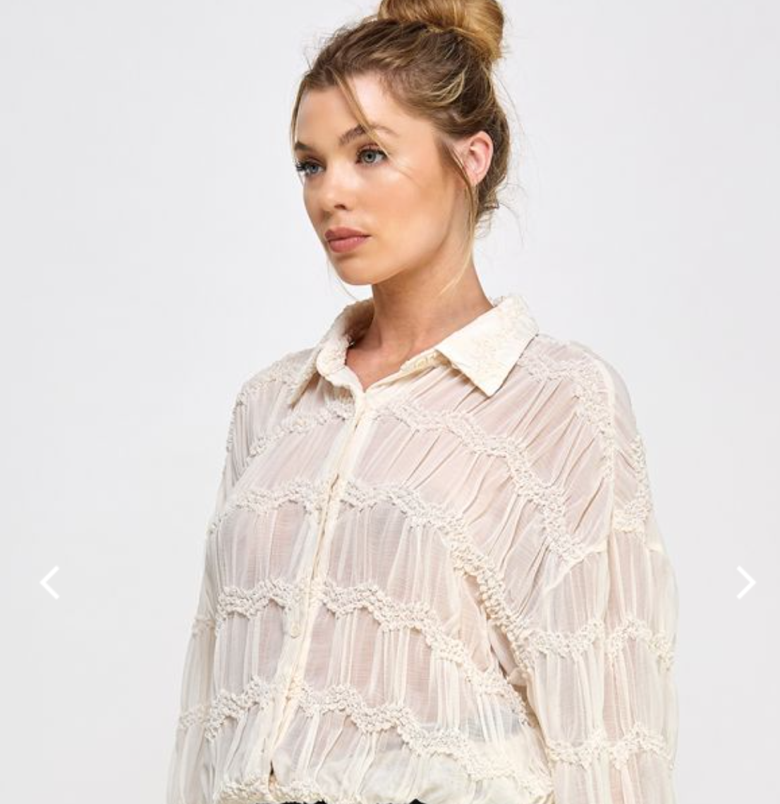 Butter Cream Sheer Top