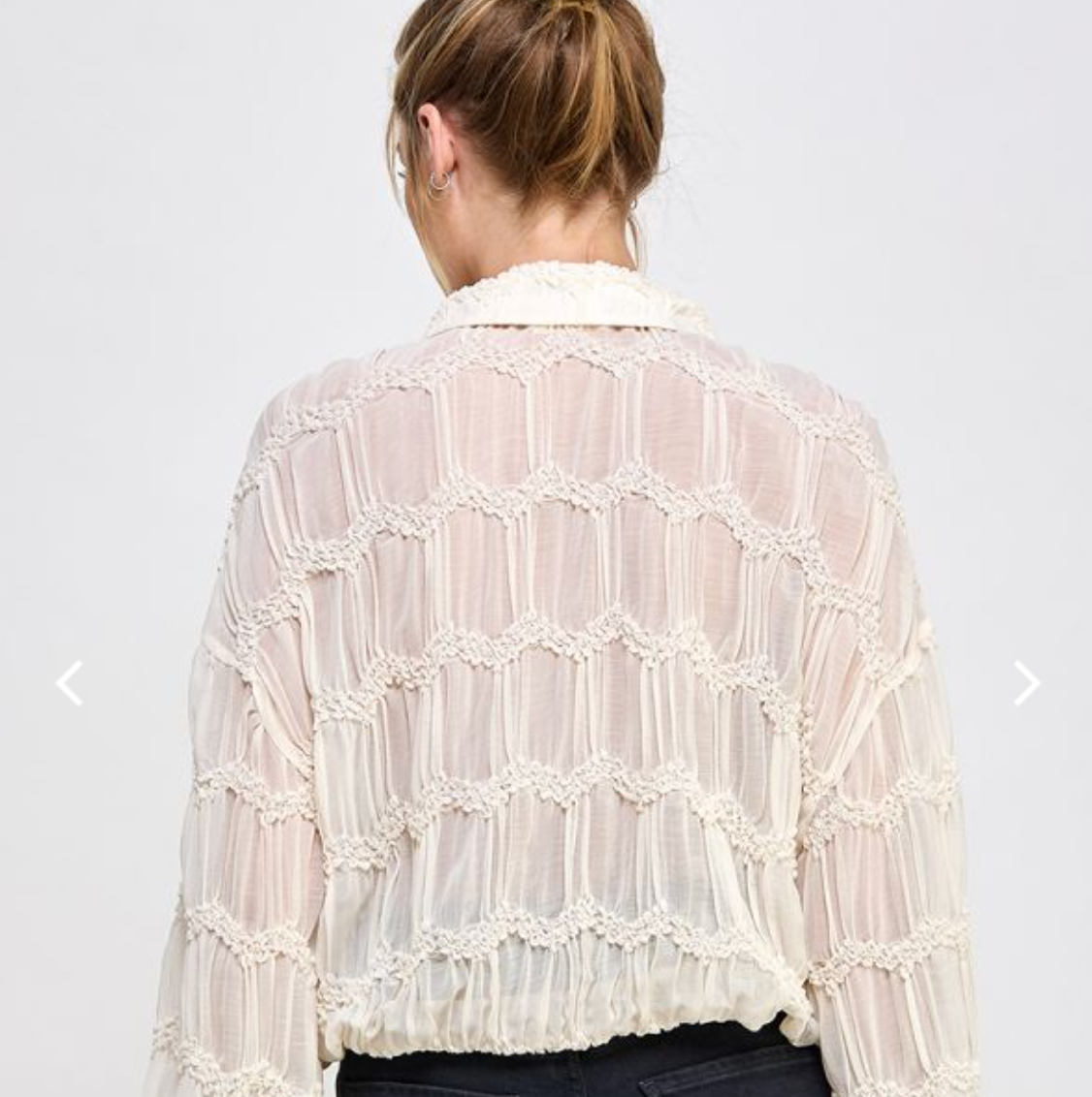 Butter Cream Sheer Top