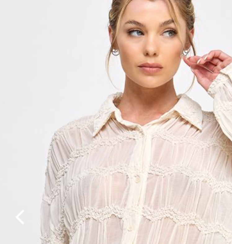 Butter Cream Sheer Top