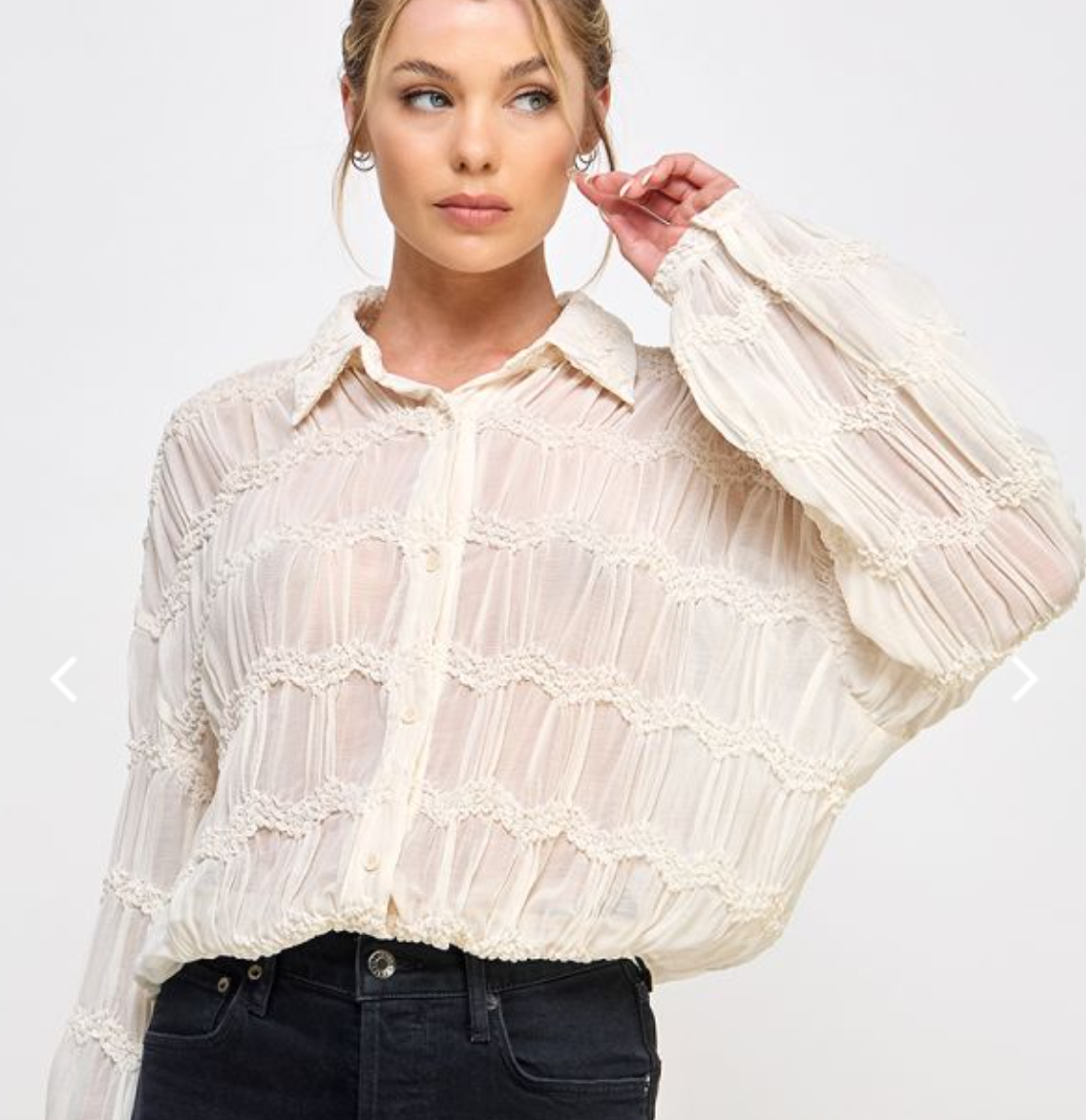 Butter Cream Sheer Top