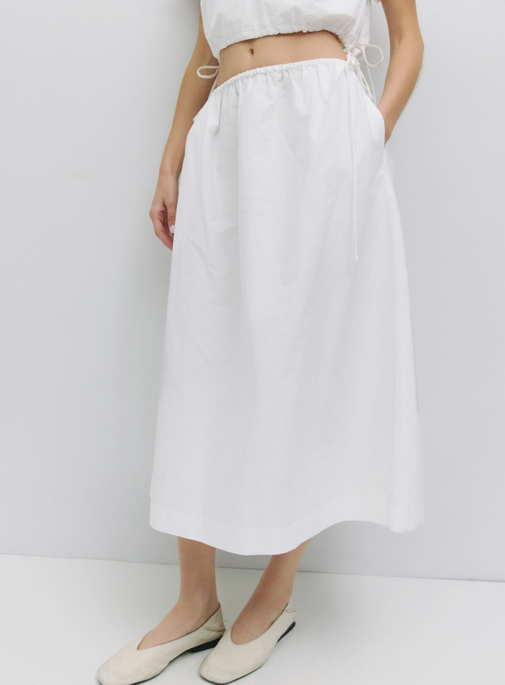 INA White Cotton Skirt