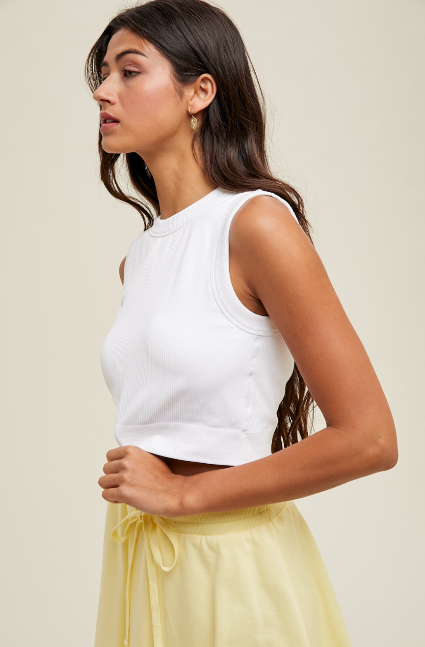 Seamless Ribbed Padded Tank/Bra Top