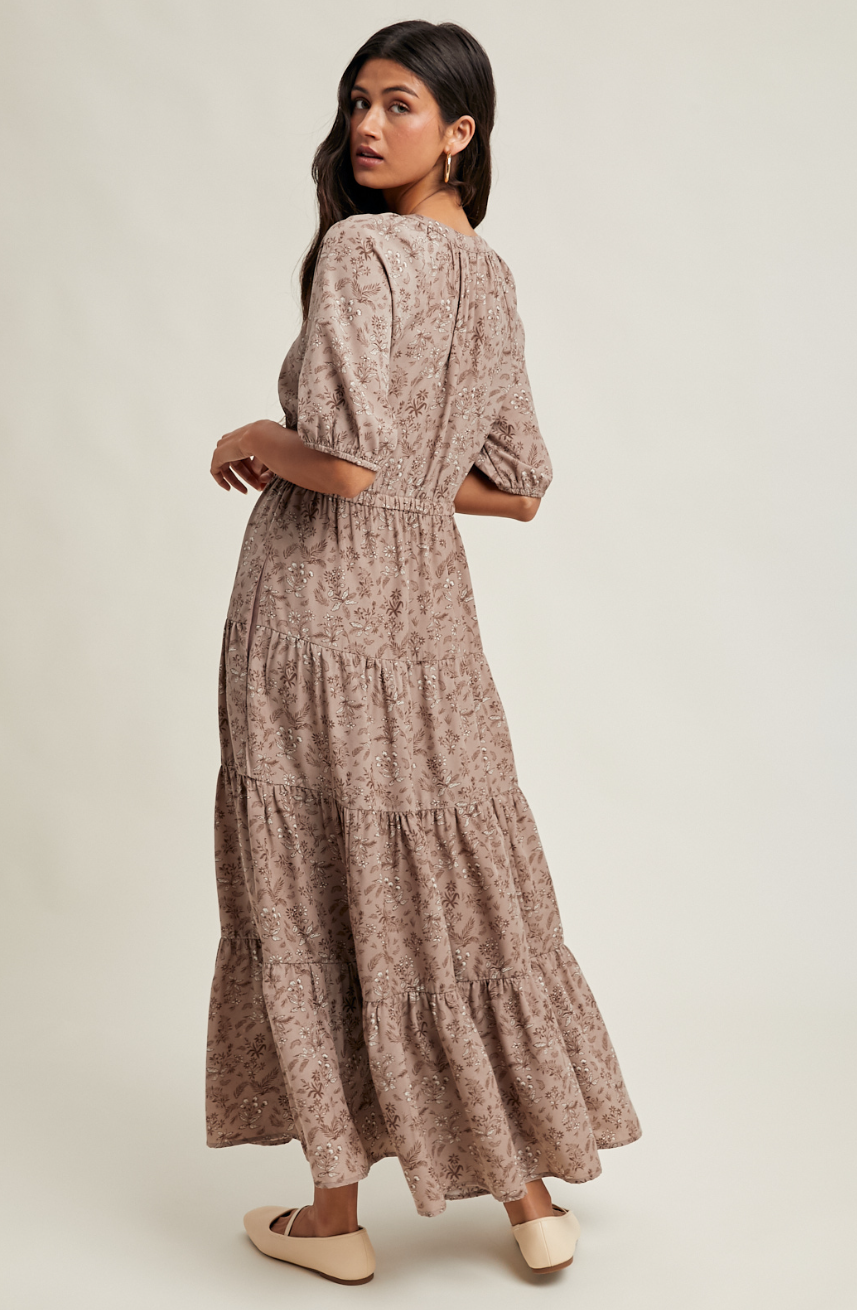 Floral Midi Tiered Dress