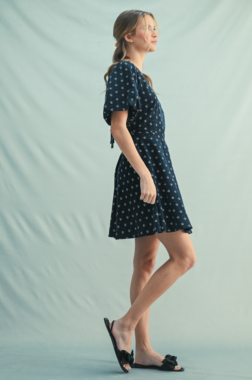 Floral Corduroy Mini Dress