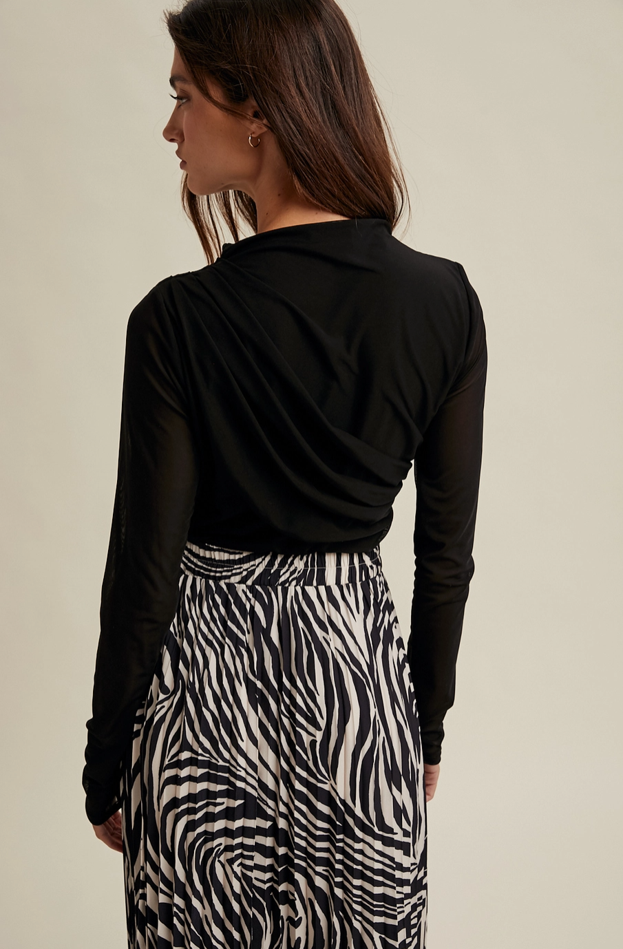 Ruched Mesh Bodysuit